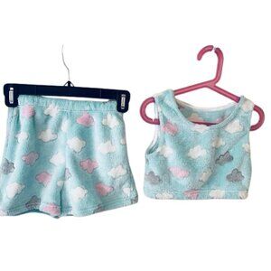 2pc set Flannel Short Tank Top Size 10 years old